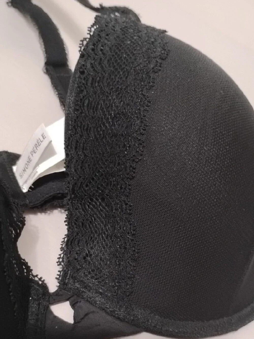 Simone Perele Everyday Lace Trim Black Push-Up Bra